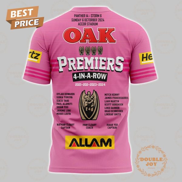 Penrith Panthers 2024 Premiers 4 In A Row 3D T-Shirt