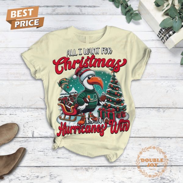 All I Want For Christmas Is A Miami Hurricanes Win Fleece Pajamas Set