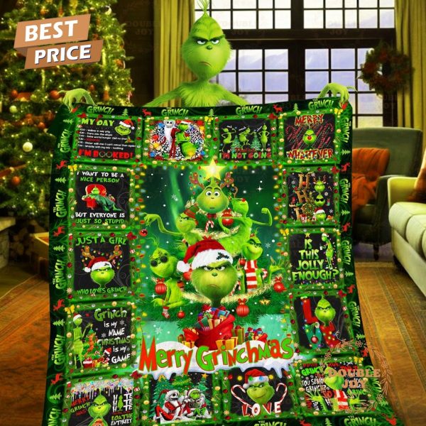 The Grinch Is This Jolly Enough? Merry Grinchmas Fleece Blanket