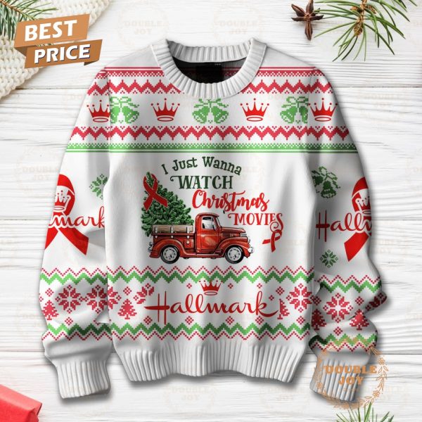 Hallmark I Just Wanna Watch Christmas Movies Sweater