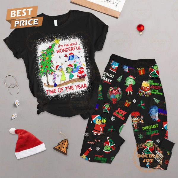 Inside Out It’s The Most Wonderful Time Of The Year Chirstmas Fleece Pajamas Set