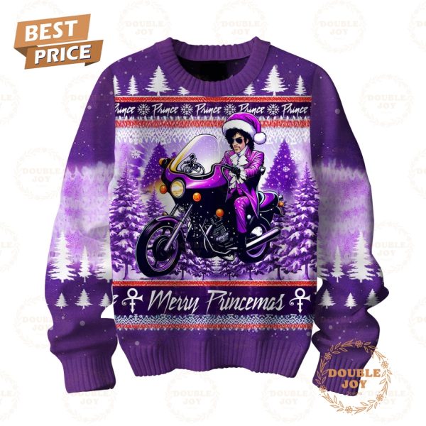 Prince Purple Motorcycle Christmas Sweater