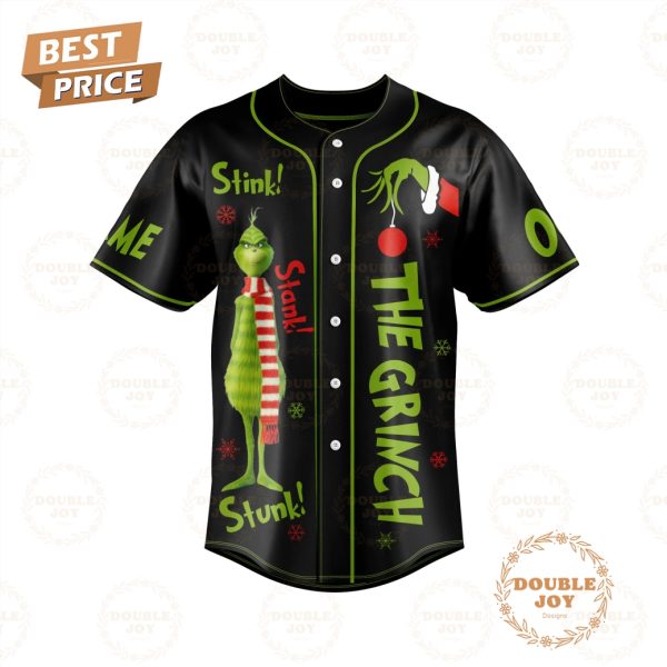 The Grinch Stink! Stank! Stunk! Just Waiting For Grinchmas Custom Name Baseball Jersey