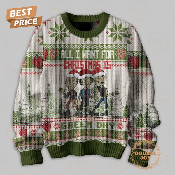 All I Want For Christmas Is Green Day Rock Band “Happy Holidays From Green Day” Sweater