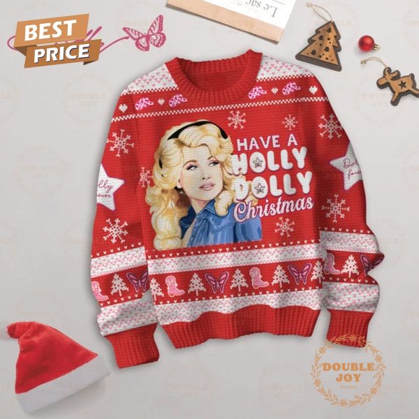 Dolly Parton Have A Holly Dolly Christmas Sweater – Red