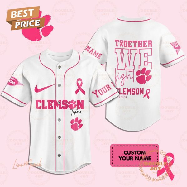 Together We Fight Clemson Tigers Custom Name Baseball Jersey