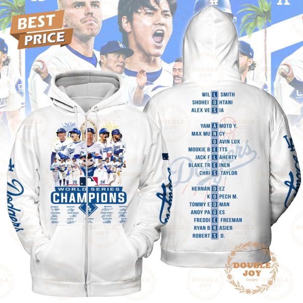 2024 World Series Champs LA Dodgers T-Shirt, Hoodie – White