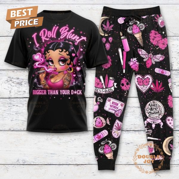 Betty Boop I Roll Blunt Bigger Than Your D_ck Fleece Pajamas Set