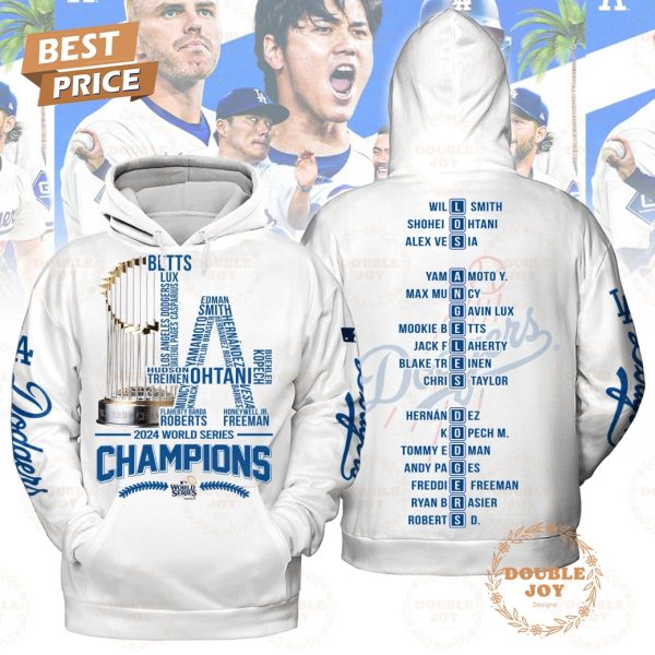 LA Dodgers World Series Champs 2024 T-Shirt, Hoodie – White