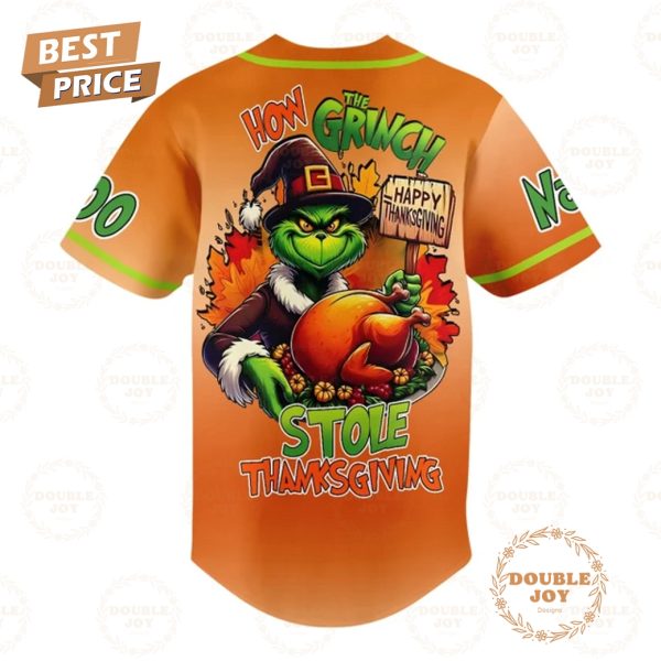 How The Grinch Stole Thanksgiving Happy Hallothanksmas Custom Name Baseball Jersey