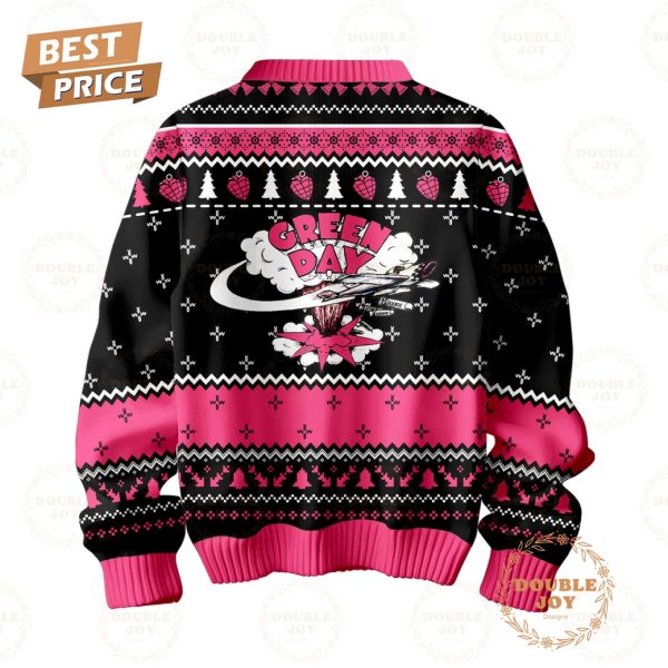 Green Day Rock Band Merry Christmas Pink Sweater