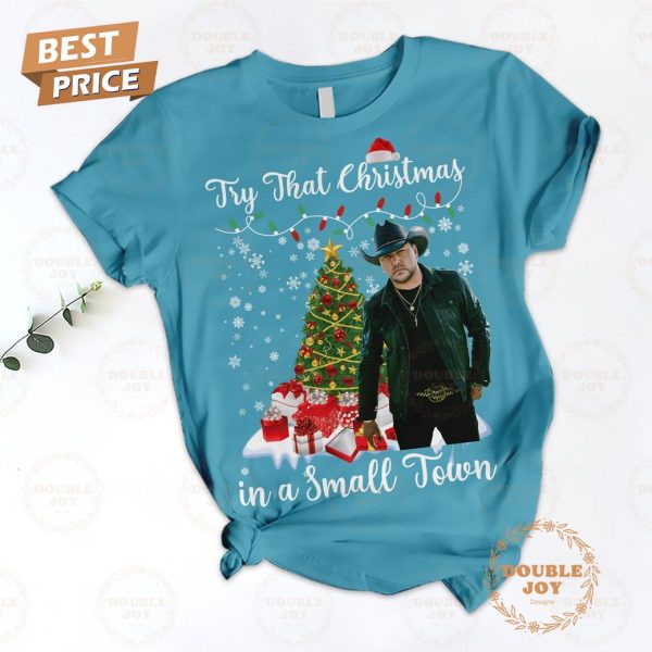 Jason Aldean Try That Christmas In A Small Town Fleece Pajamas Set