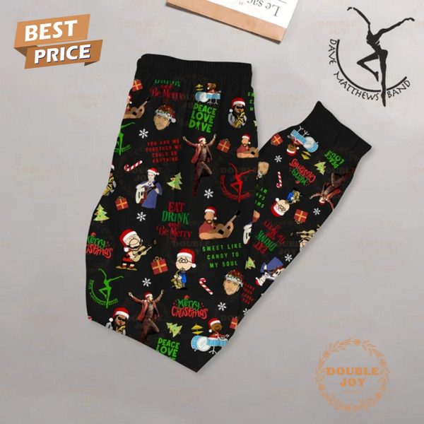 Dave Matthews Band Merry Dave-mas Eat Drink And Be Merry Fleece Pajamas Set