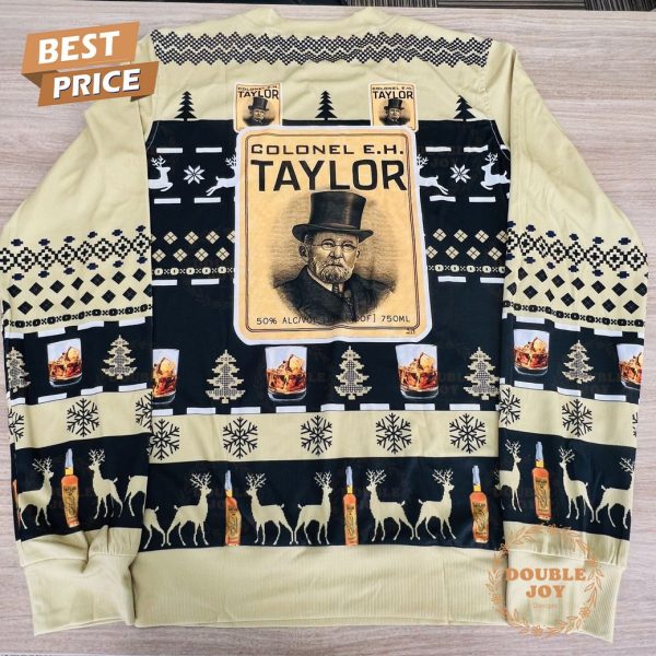 Colonel E.H. Taylor Bourbon Ugly Christmas Sweater for Whiskey Lovers – Holiday Party Apparel