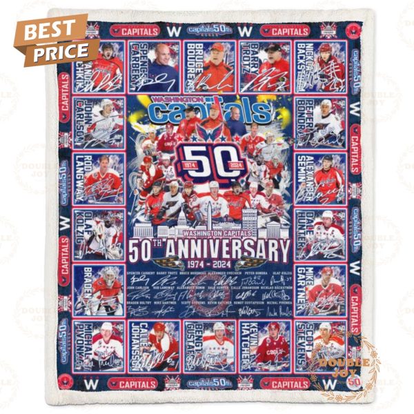 Washington Capitals 50th Anniversary 1974-2024 Fleece Blanket