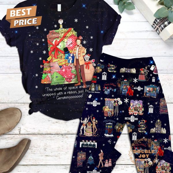 Doctor Who The Whole Of Space And Time Wrapped With A Ribbon Just For You Geronimooooooo Christmas Fleece Pajamas Set