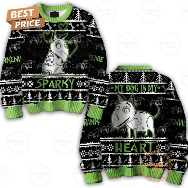 Frankenweenie My Dog Is My Sparky Heart Merry Christmas Sweater