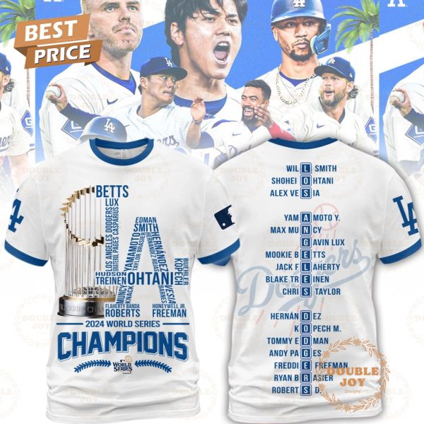 LA Dodgers World Series Champs 2024 T-Shirt, Hoodie – White