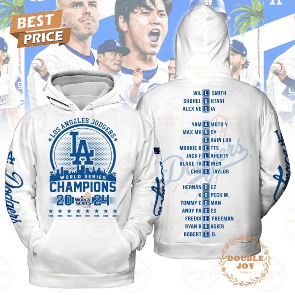 LA Dodgers World Series Champions 2024 T-Shirt, Hoodie – White