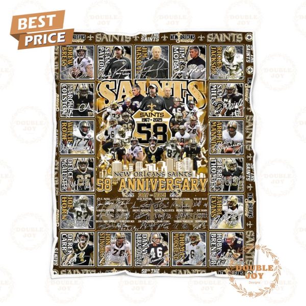 New Orleans Saints 58th Anniversary 1967-2025 Blanket