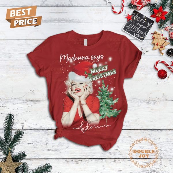 Madonna Says Merry Christmas Fleece Pajamas Set