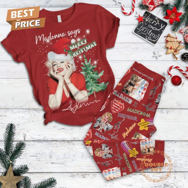 Madonna Says Merry Christmas Fleece Pajamas Set