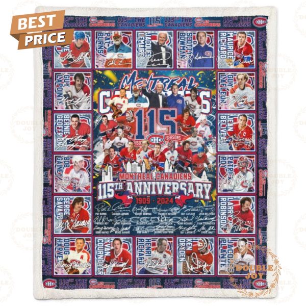 Montreal Canadiens 115th Anniversary 1909-2024 Fleece Blanket