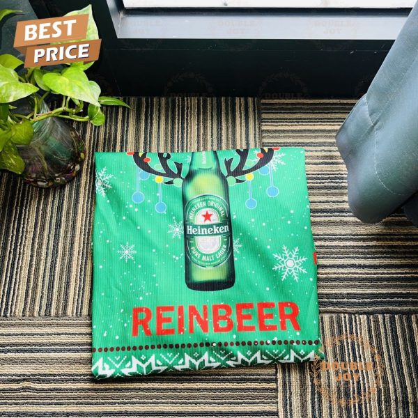 Funny Heineken Reinbeer Christmas Sweater – ‘Reinbeer’ Holiday Ugly Sweater, Green Festive Design