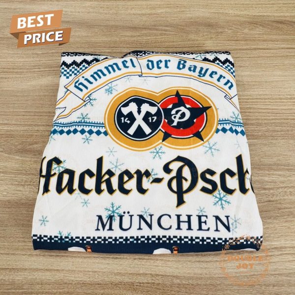 Hacker-Pschorr Christmas Sweater – Funny Beer-Themed Ugly Sweater, Munich Holiday Design