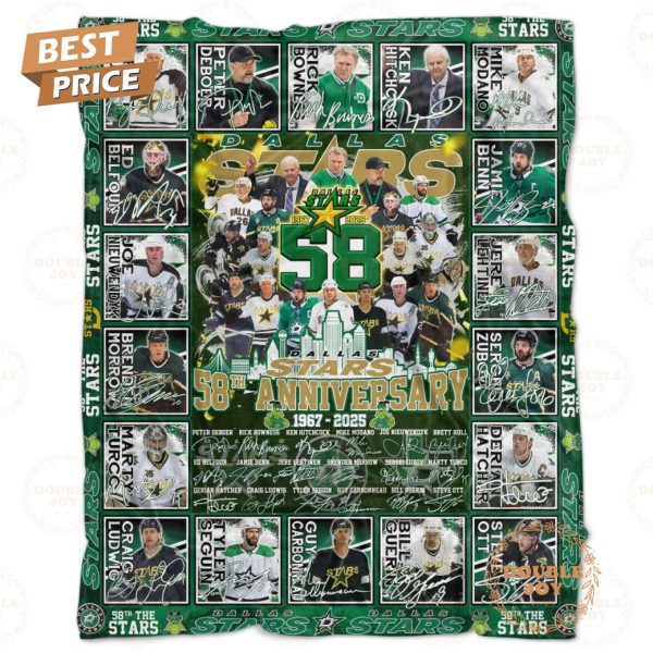 Dallas Stars 58th Anniversary 1967-2025 Fleece Blanket