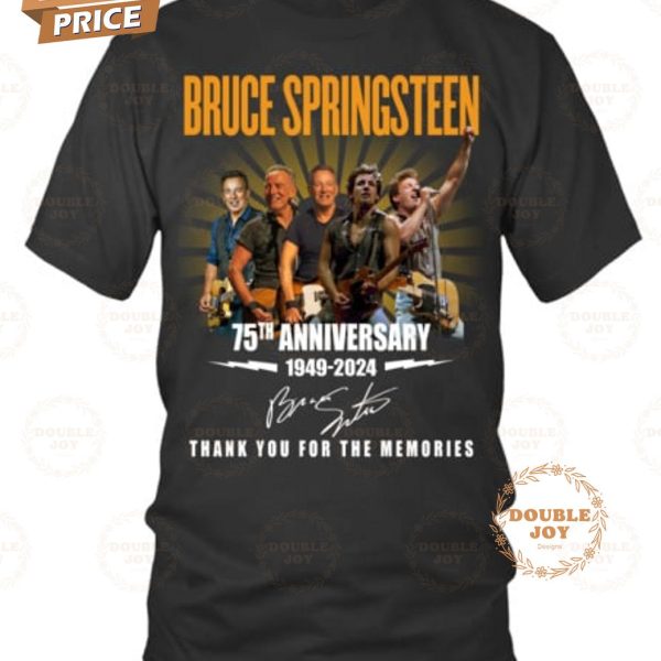 Bruce Springsteen 75th Anniversary 1949-2024 Thank You For The Memories T-Shirt