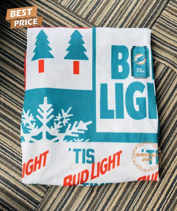 Bud Light Miami Dolphins Ugly Christmas Sweater – NFL Football and Beer-Themed Holiday Sweater for Fans