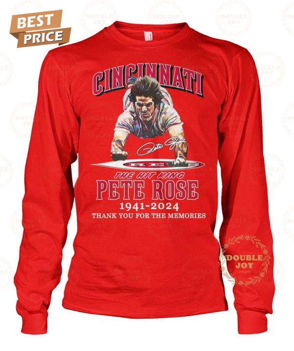 Cincinnati Reds The Hit King Pete Rose 83th 1941-2024 Thank For The Memories T-Shirt