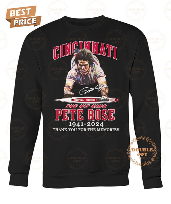 Cincinnati Reds The Hit King Pete Rose 83th 1941-2024 Thank For The Memories T-Shirt