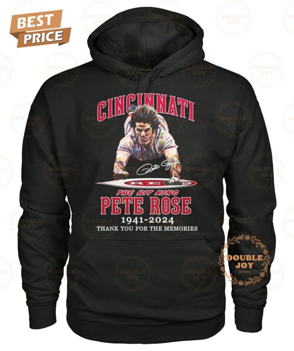 Cincinnati Reds The Hit King Pete Rose 83th 1941-2024 Thank For The Memories T-Shirt