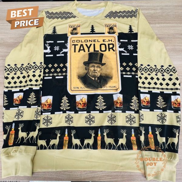 Colonel E.H. Taylor Bourbon Ugly Christmas Sweater for Whiskey Lovers – Holiday Party Apparel