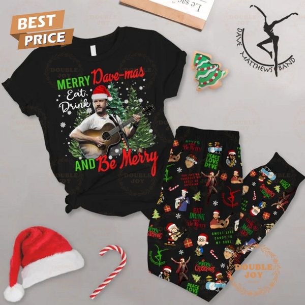 Dave Matthews Band Merry Dave-mas Eat Drink And Be Merry Fleece Pajamas Set