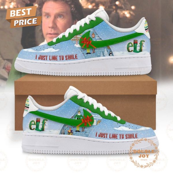 Elf Will Ferrell I Just Like To Smile Air Force 1 Sneakers