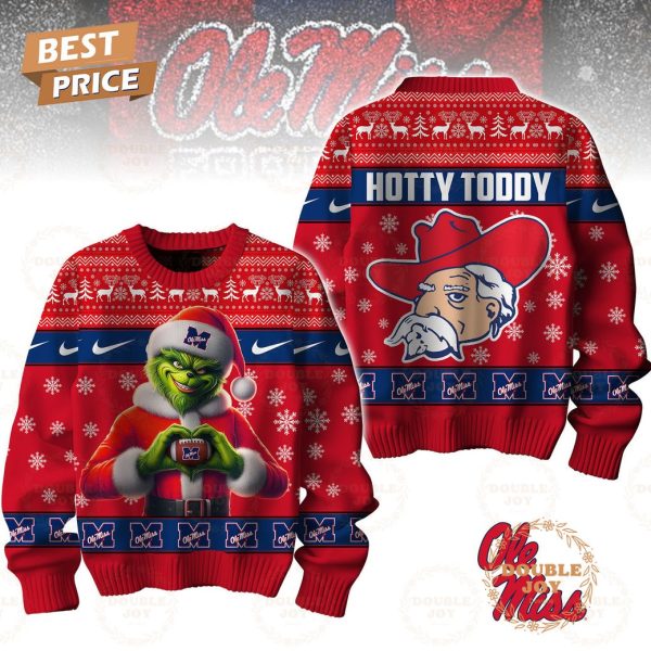 Ole Miss Rebels X The Grinch Hotty Toddy Christmas Sweater