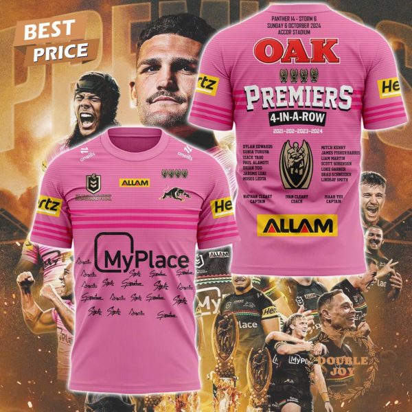 Penrith Panthers 2024 Premiers 4 In A Row 3D T-Shirt