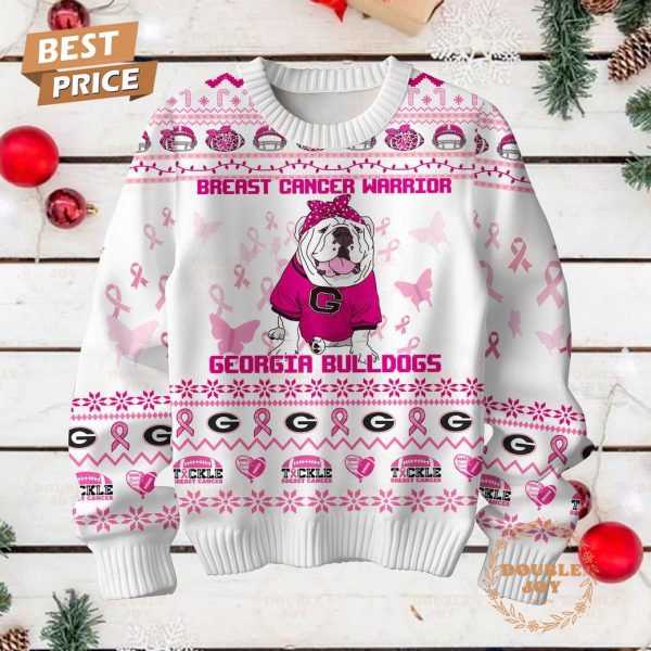 Georgia Bulldogs Preast Cancer Warrior Sweater – White