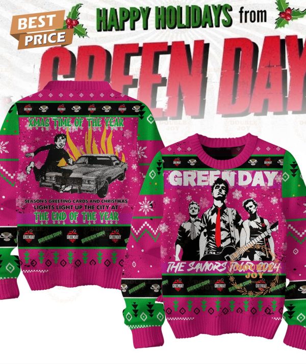 Green Day Band The Saviors Tour 2024 Christmas Sweater