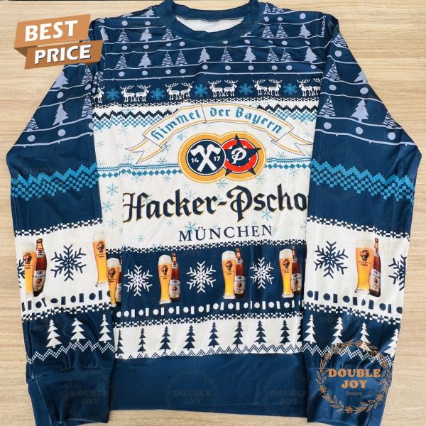 Hacker-Pschorr Christmas Sweater – Funny Beer-Themed Ugly Sweater, Munich Holiday Design