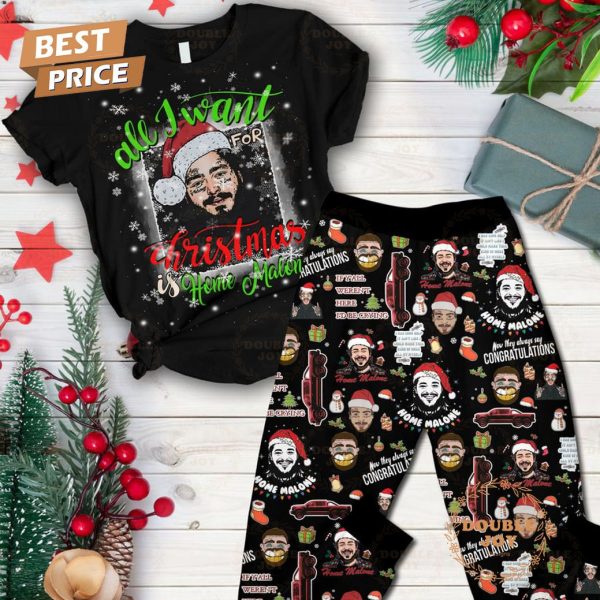 Home Malone All I Want For Christmas Fleece Pajamas Set