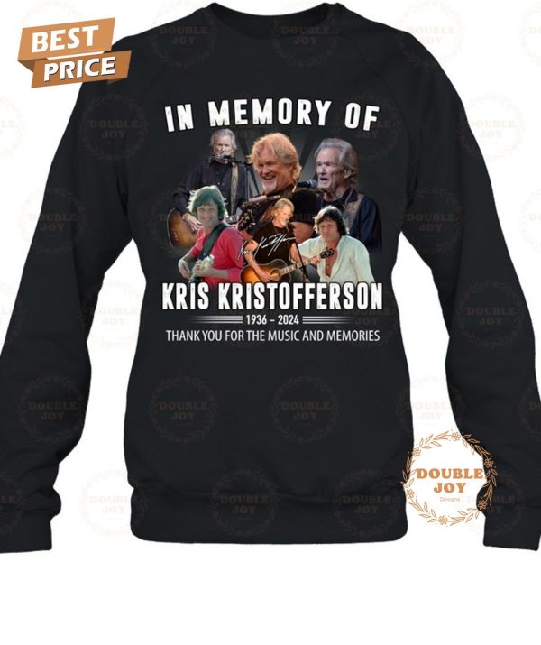 In Memory Of Kris Kristofferson 88th 1936-2024 Thank You For The Music And Memories T-Shirt