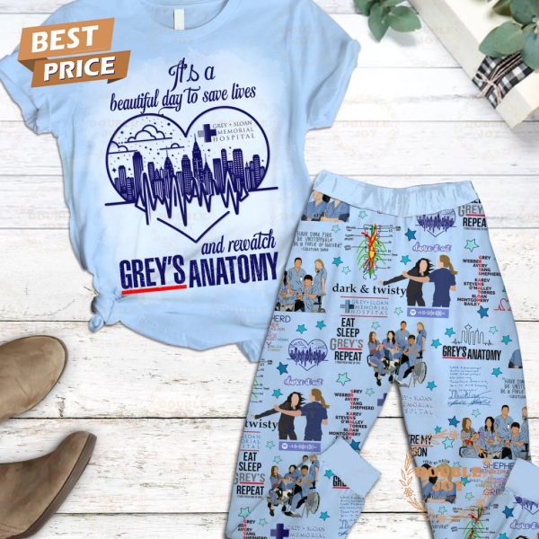 It’s A Beautiful Day To Save Lives And ReWatch Grey’s Anatomy Fleece Pajamas Set