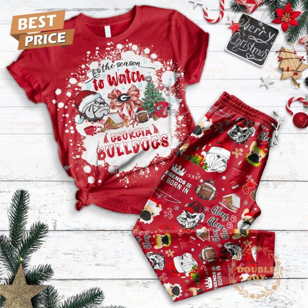 It’s The Season To Watch Georgia Bulldogs Christmas Fleece Pajamas Set