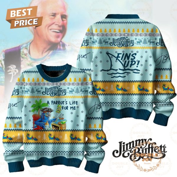 Jimmy Buffett A Parrot’s Life For Me “Fins Up!” Sweater