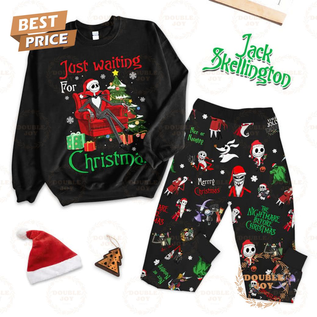 Just Waiting For Jack Skellington Christmas Fleece Pajamas Set