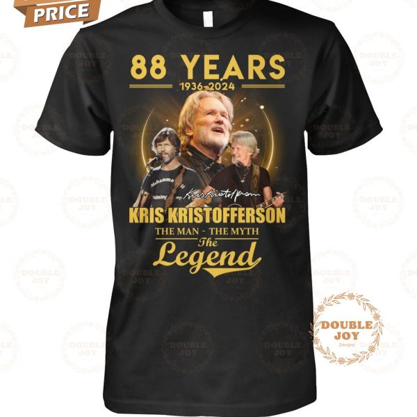 Kris Kristofferson 88 Years 1936-2024 The Men – The Myth The Legend T-Shirt